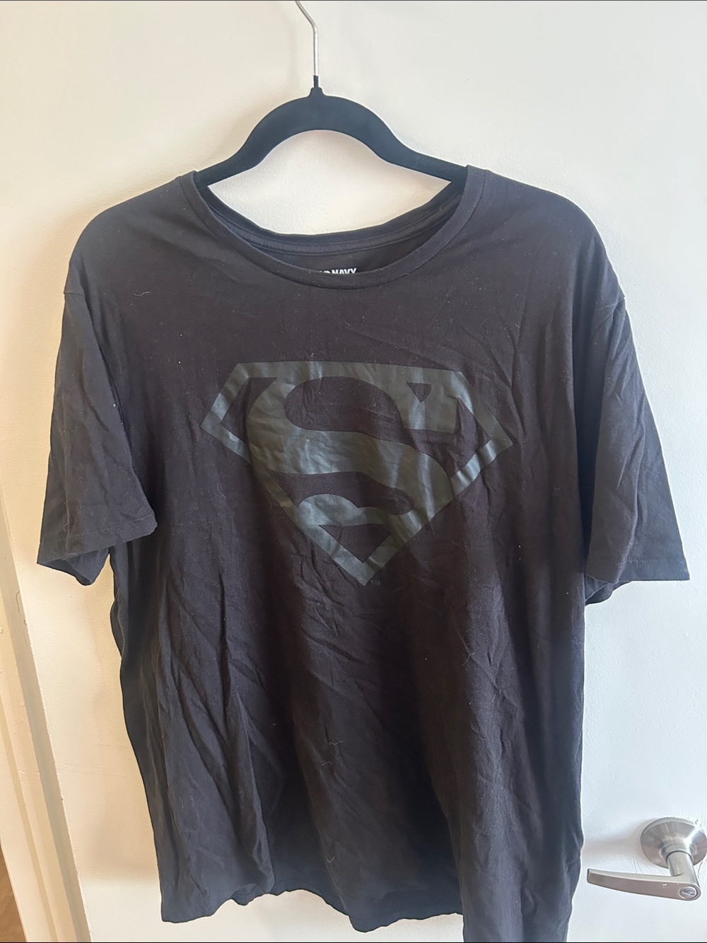 Old Navy Black Superman Logo Men's T‑Shirt - Casual Graphic Tee- XXL